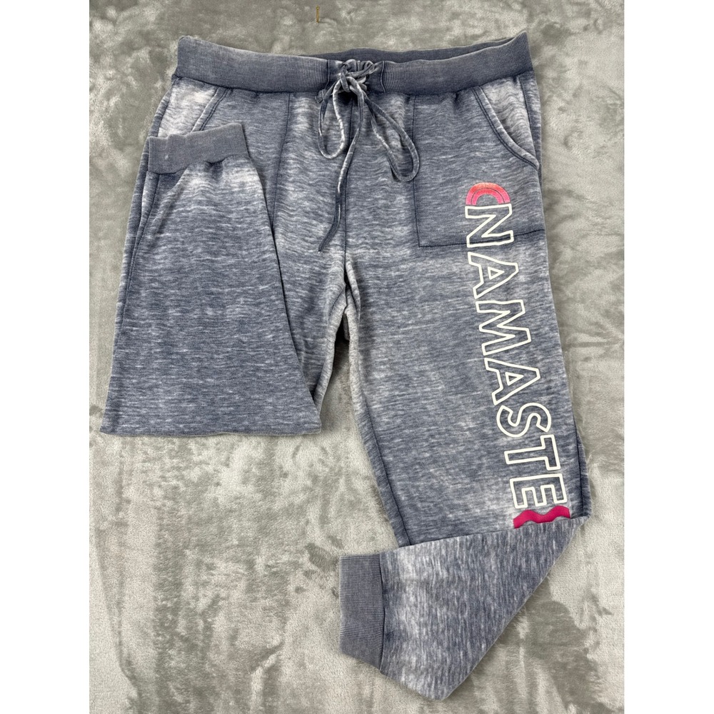Lucky Lotus Namaste Joggers Blue Space Dye Yoga Sweatpants XL